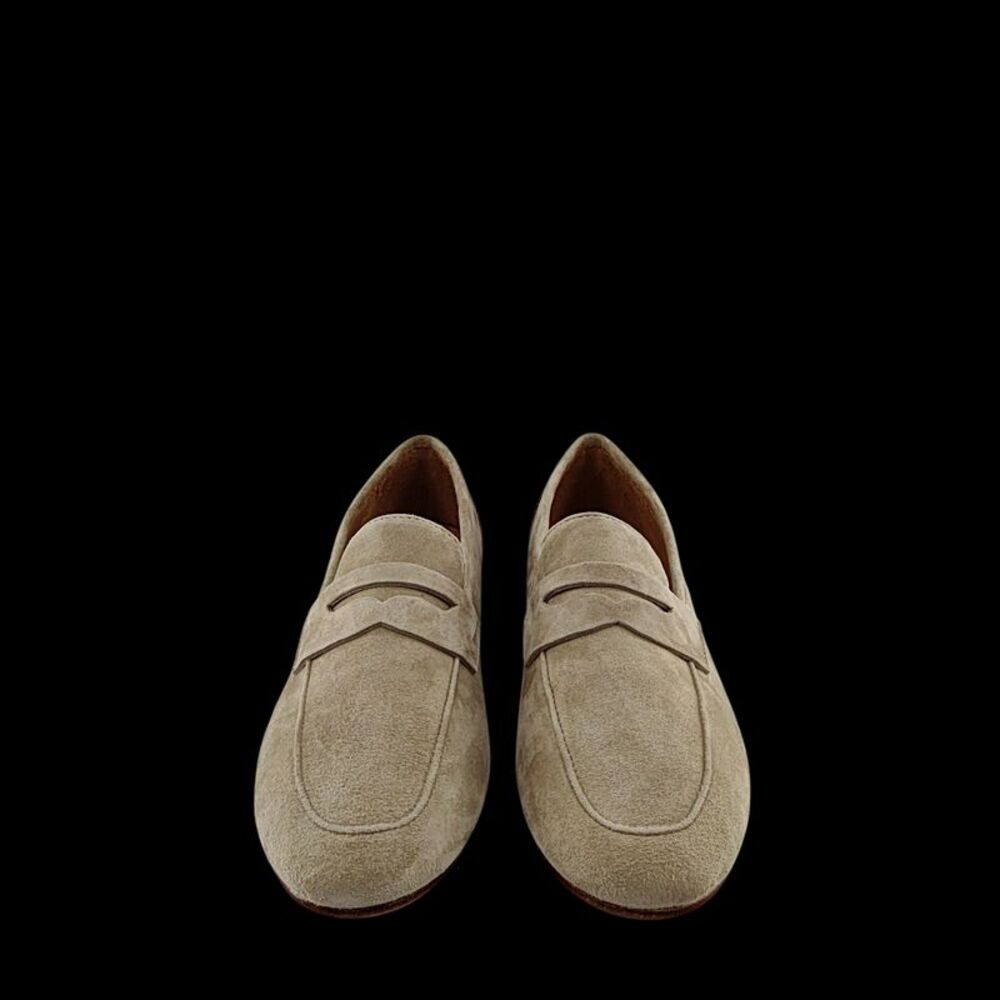 Quince Women Italian Suede Penny Loafer Almond 5.5